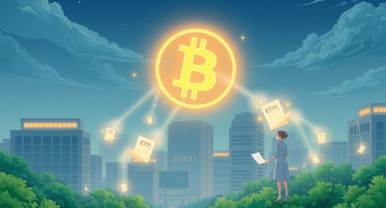 Analysis showing Bitcoin ETFs as the primary driver of BTC price movements in financial markets.