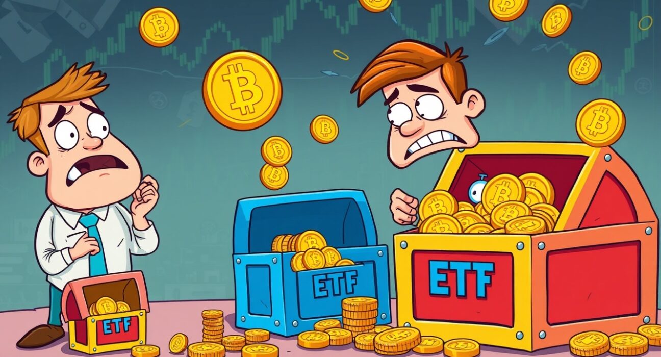 Bitcoin ETFs experiencing significant outflows as investors move funds between digital asset containers