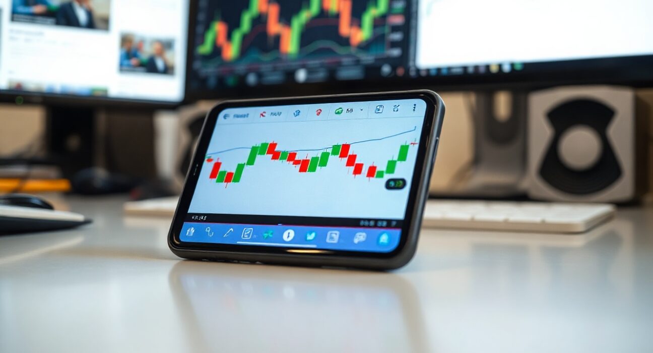 Cryptocurrency price charts on a smartphone reflecting market movements