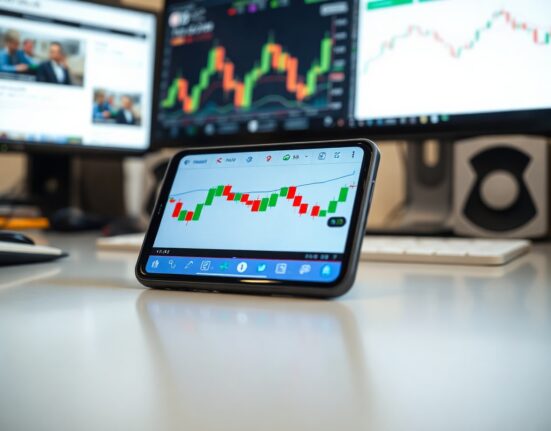 Cryptocurrency price charts on a smartphone reflecting market movements
