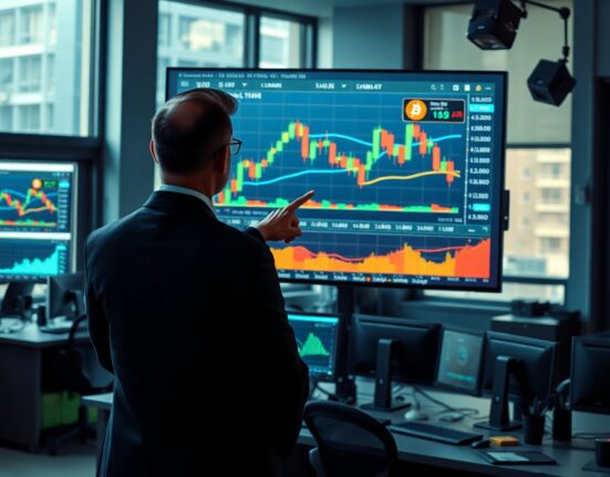 Analyst monitoring Bitcoin and Ethereum options expiry on trading dashboard