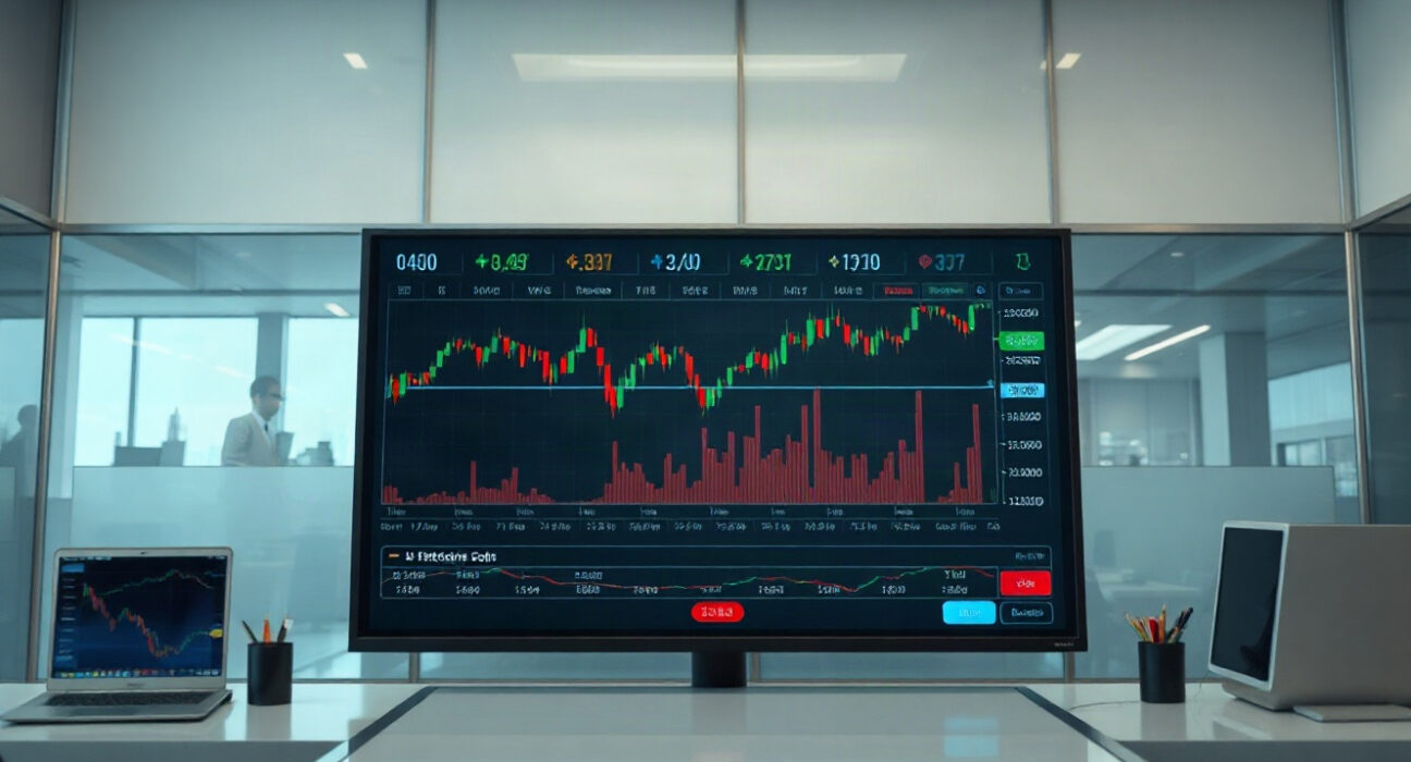 Cryptocurrency price charts on a trading screen showing bearish momentum for Bitcoin, Ethereum, and Ripple