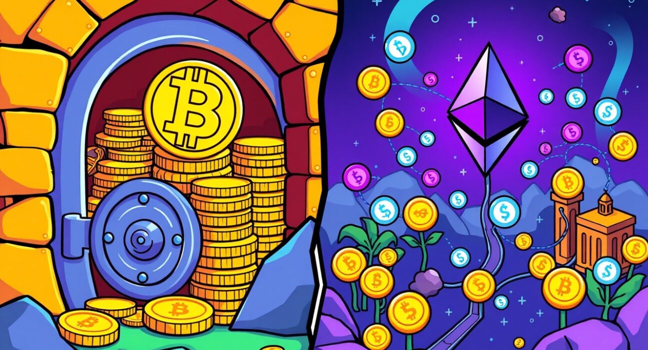 Bitcoin and Ethereum establishing separate monetary domains as distinct financial ecosystems