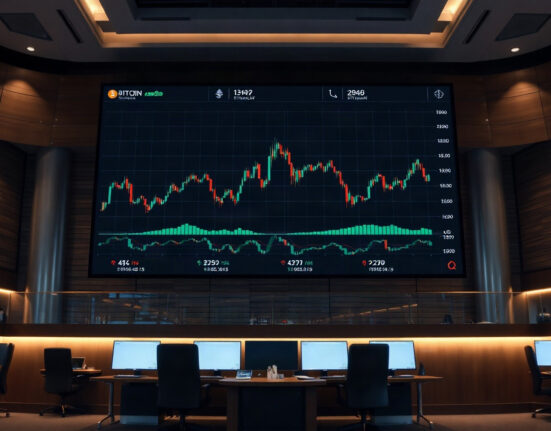 Trading screen showing Bitcoin, Ethereum, and XRP price charts in consolidation