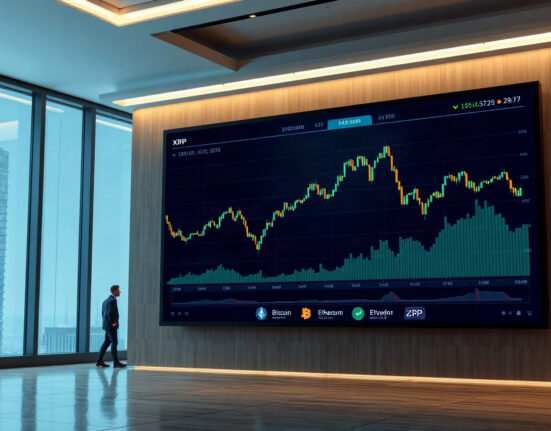 Cryptocurrency price charts showing Bitcoin, Ethereum, and XRP holding support levels