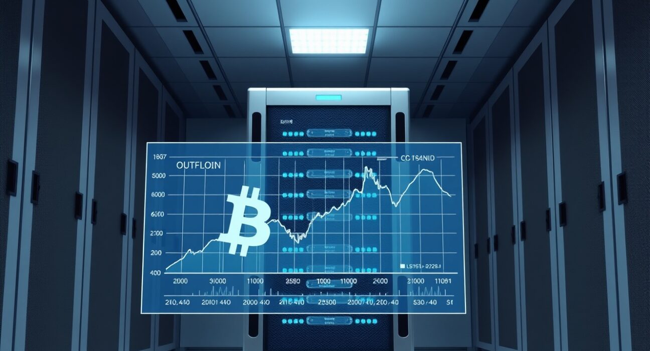 Secure institutional cold storage for Bitcoin representing the $1.68 billion exchange outflow.
