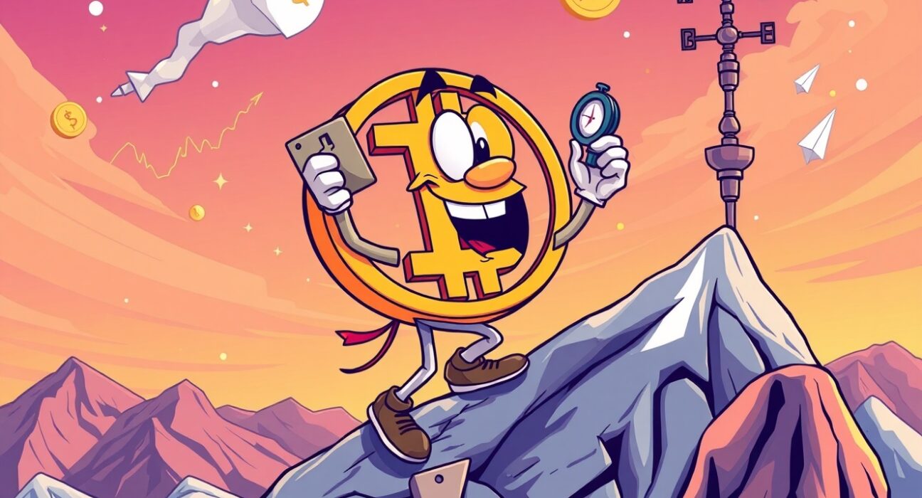 Bitcoin factors this week showing market analysis and economic indicators in cartoon style