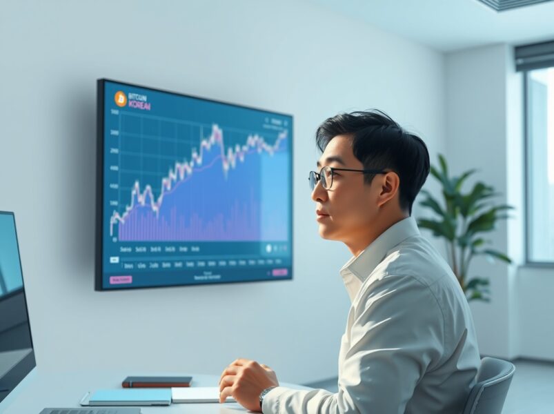 A South Korean investor analyzes a Bitcoin price chart, questioning if the rally is a genuine recovery or a short squeeze.
