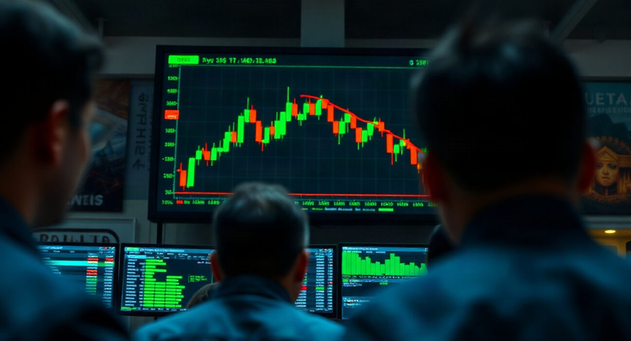 Trading screen showing Bitcoin price drop below $79,000