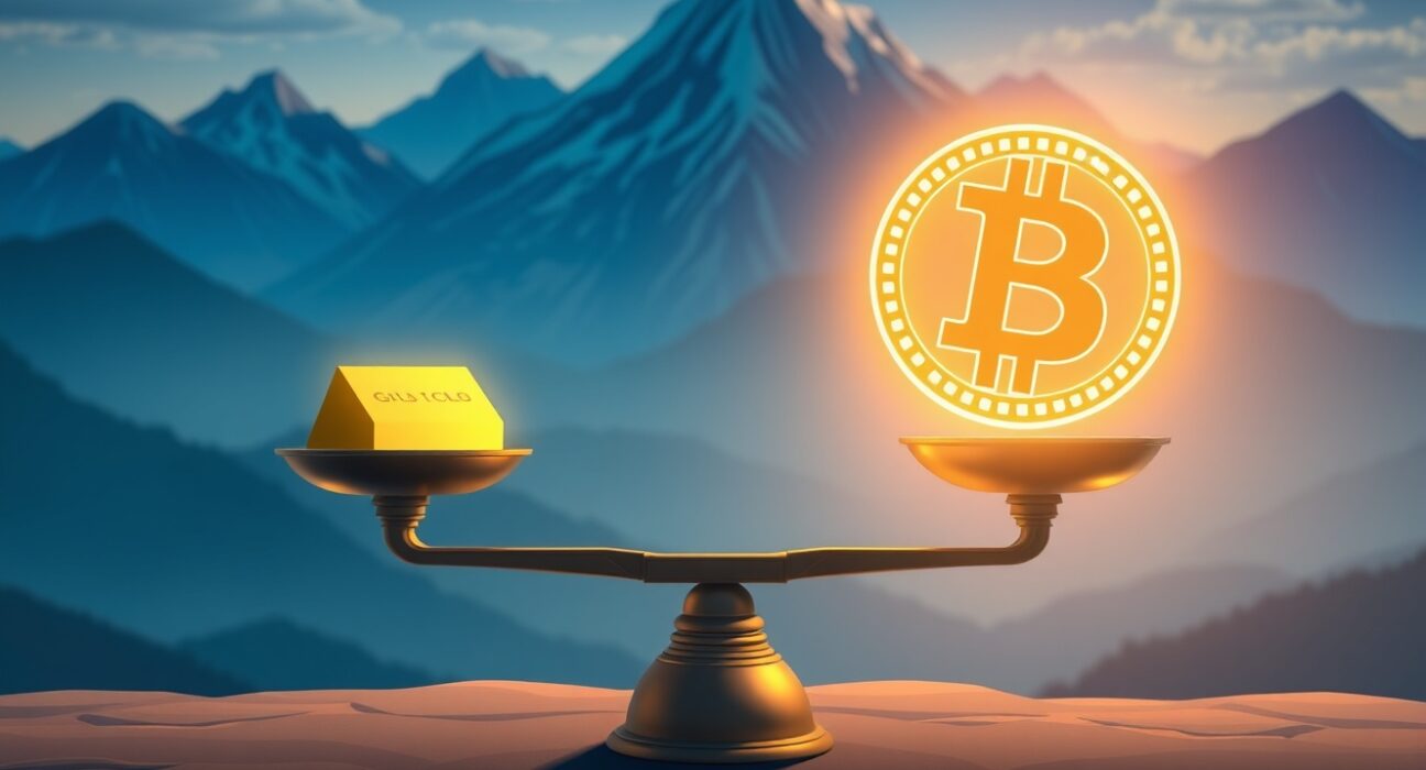 Bitcoin and gold portfolio allocation outperforming traditional 60/40 investment strategy for better risk-adjusted returns.