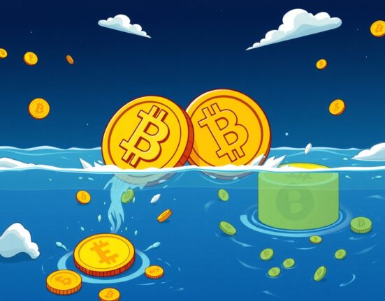 Bitcoin gold decoupling illustration showing digital and traditional assets separating