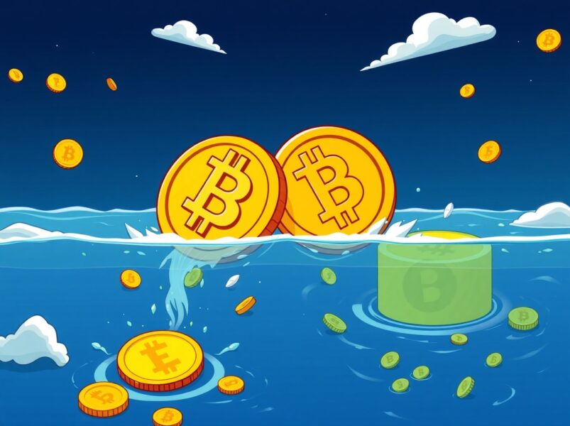 Bitcoin gold decoupling illustration showing digital and traditional assets separating