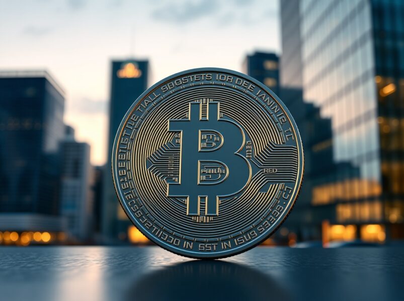 Bitcoin coin representing institutional asset maturity in modern financial markets