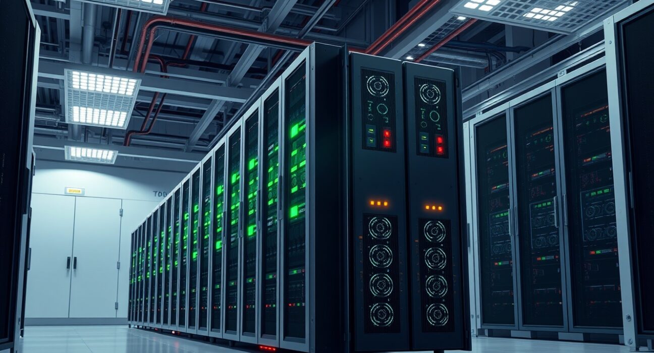 Bitcoin mining facility showing industrial ASIC miners during profitability pressure period