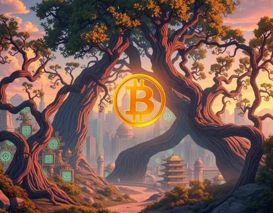 Cathie Wood's analysis of Bitcoin as a hedge against AI-driven deflation and financial system disruption.