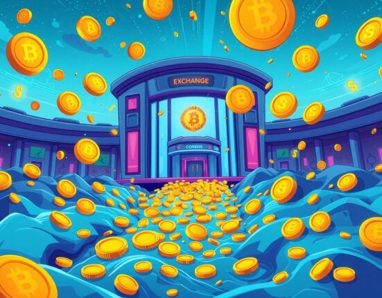 Massive Bitcoin inflows flowing into cryptocurrency exchanges as golden digital coins