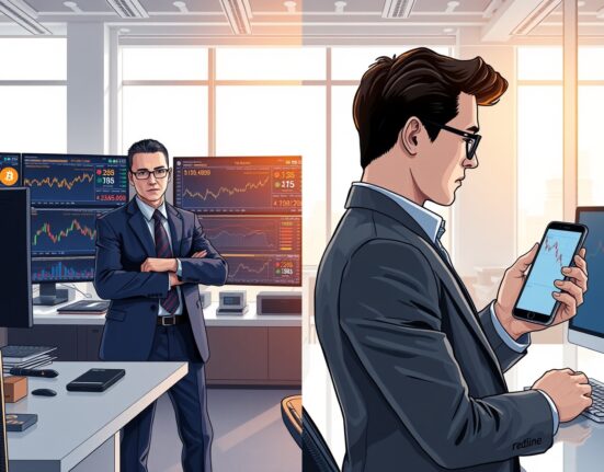 Institutional versus retail Bitcoin investment behavior showing market divergence in cryptocurrency trading