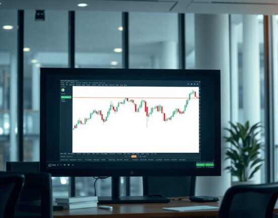 Bitcoin price chart displaying an inverse head and shoulders pattern on a trading screen