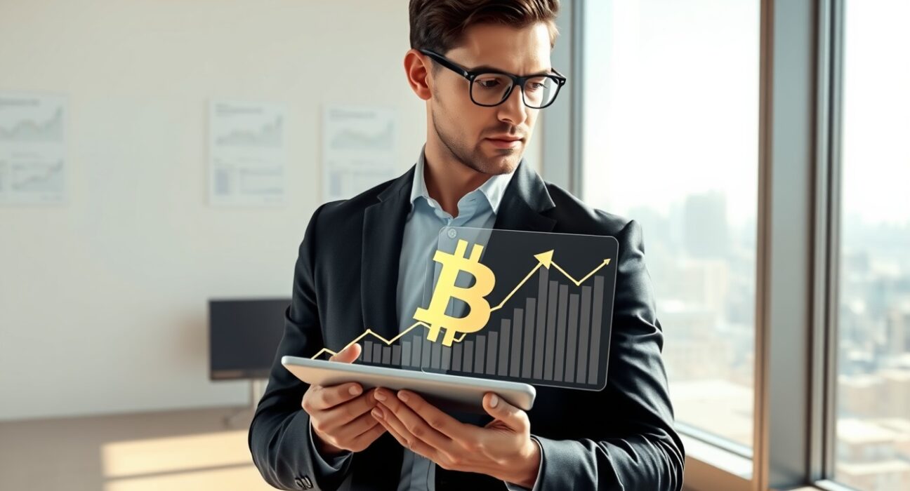 Financial analyst Ric Edelman discussing Bitcoin investment returns and digital asset strategy in professional setting