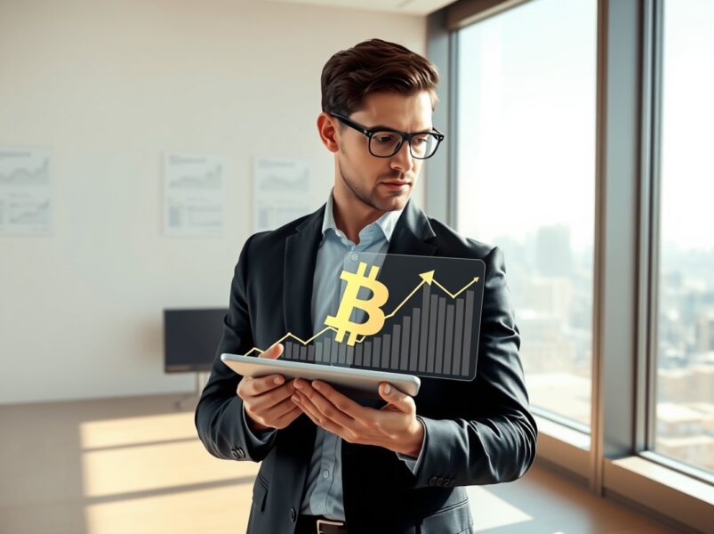 Financial analyst Ric Edelman discussing Bitcoin investment returns and digital asset strategy in professional setting