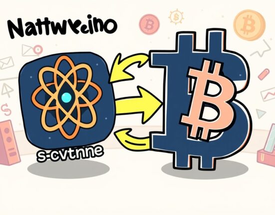 A vibrant cartoon depicting a company's strategic shift towards a Bitcoin investment strategy, symbolizing a new financial direction.