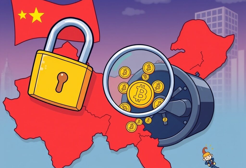 An illustration symbolizing the successful bust of a Bitcoin laundering operation, showing digital assets being secured by authorities.