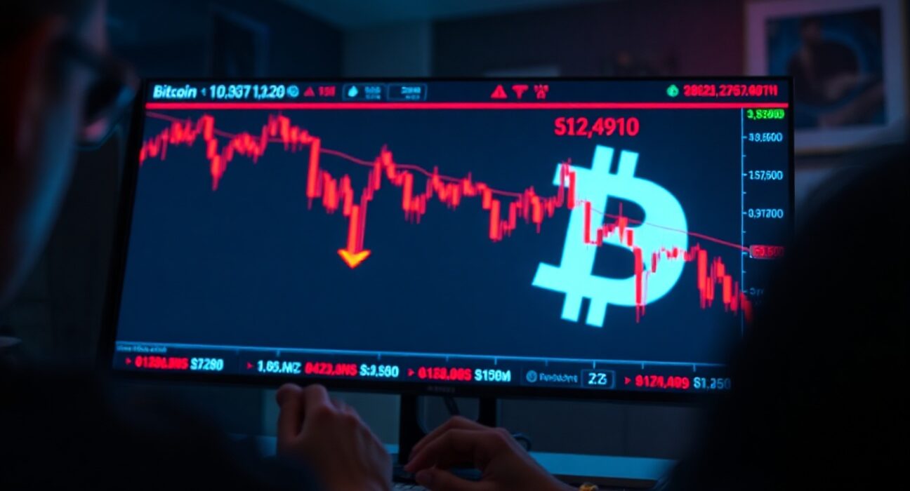 Bitcoin trading screen showing liquidation levels and price charts