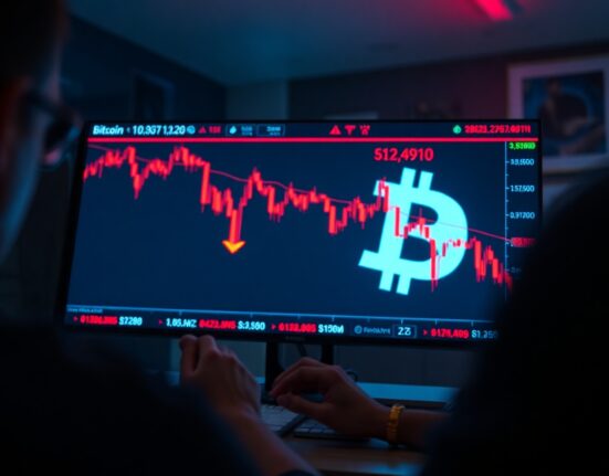 Bitcoin trading screen showing liquidation levels and price charts