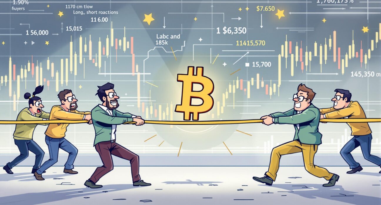 A visual representation of Bitcoin long-short ratios, illustrating the balance between bullish and bearish sentiment in BTC perpetual futures trading.