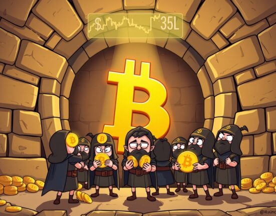 Bitcoin long-term holders as treasure guardians deciding whether to sell their digital gold during market pressure