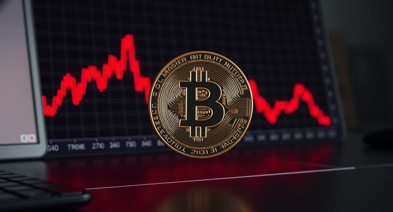 Analysis of Bitcoin price and overheated long positions on a trading chart.