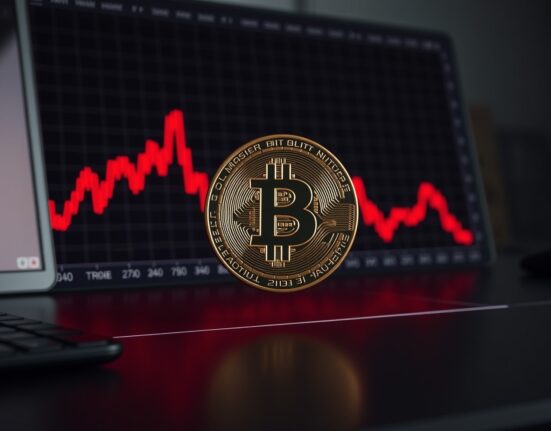 Analysis of Bitcoin price and overheated long positions on a trading chart.