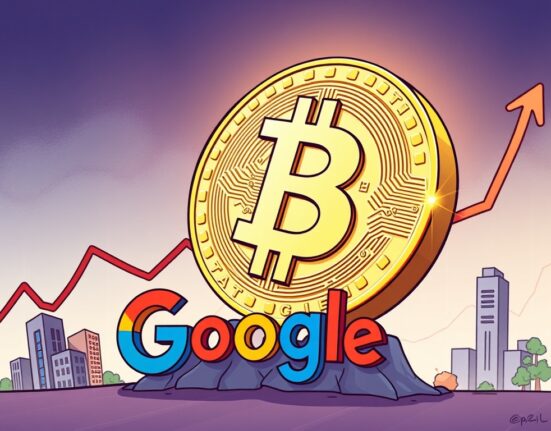 Cartoon illustration symbolizing Bitcoin's market cap surpassing other global assets, highlighting its growing financial influence.