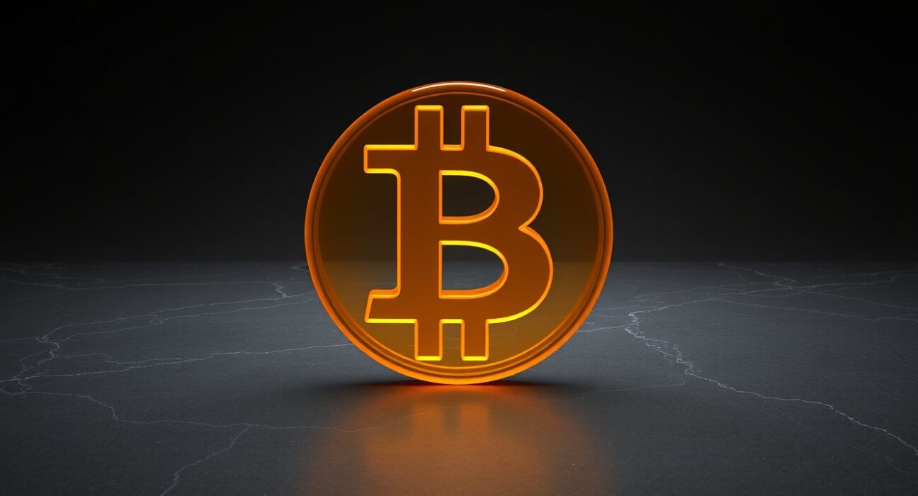 Bitcoin symbol representing the approaching midpoint milestone to the next halving event.