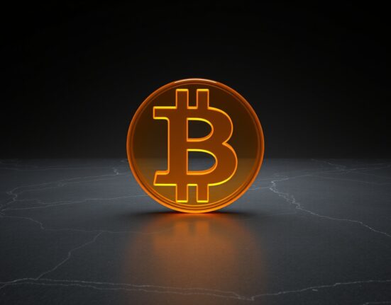 Bitcoin symbol representing the approaching midpoint milestone to the next halving event.