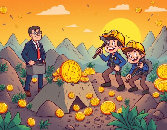 Bitcoin miners buying cheap BTC in a vibrant digital mining landscape