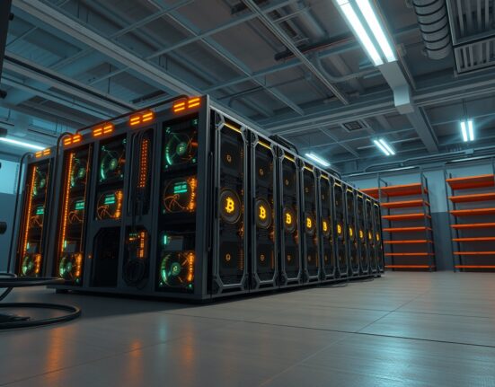 Industrial Bitcoin mining facility illustrating the operational context behind miner sell-off decisions.