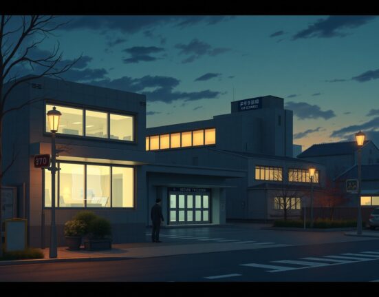 Illustration of the Seoul police station where $1.5 million in Bitcoin evidence disappeared from custody.