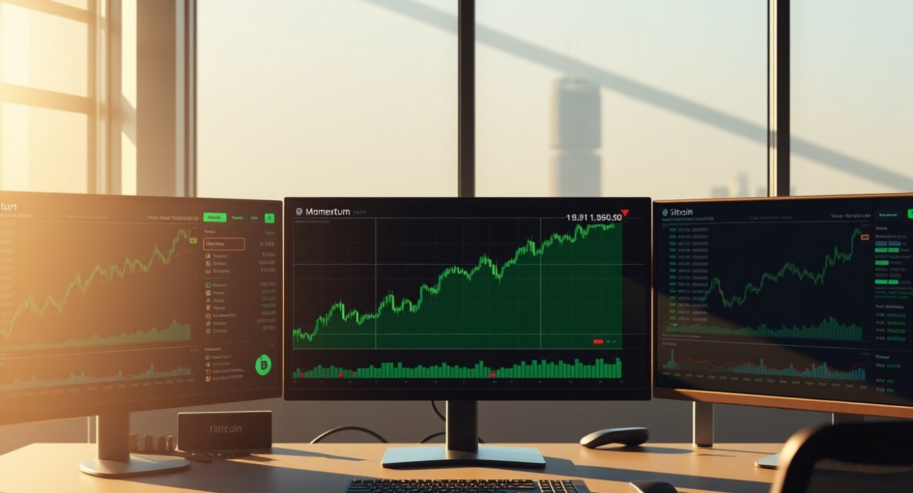 Bitcoin momentum indicator analysis showing transition from bearish to bullish market conditions on 