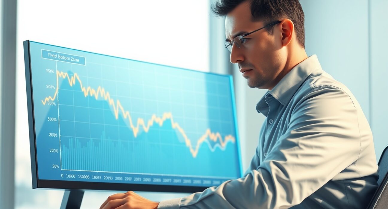 Analyst reviews Bitcoin MVRV Z-Score chart indicating a potential market bottom zone.