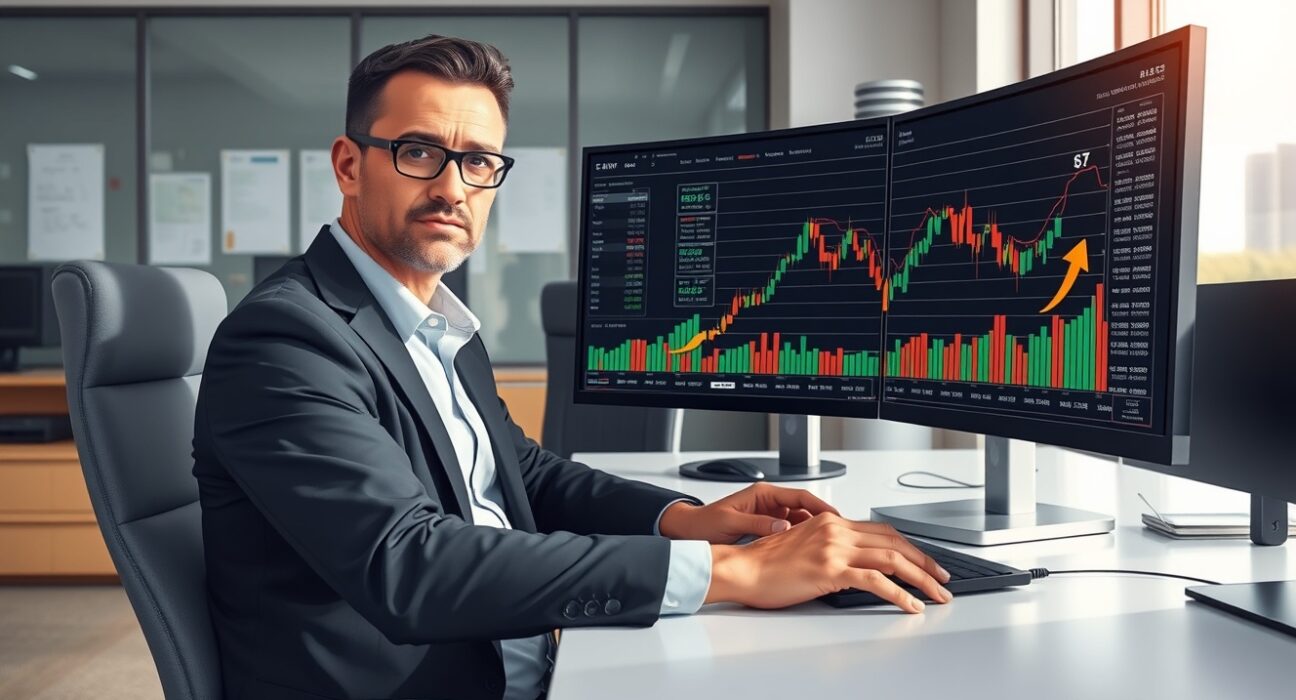 Cryptocurrency analyst examining Bitcoin market data showing negative funding rate signals