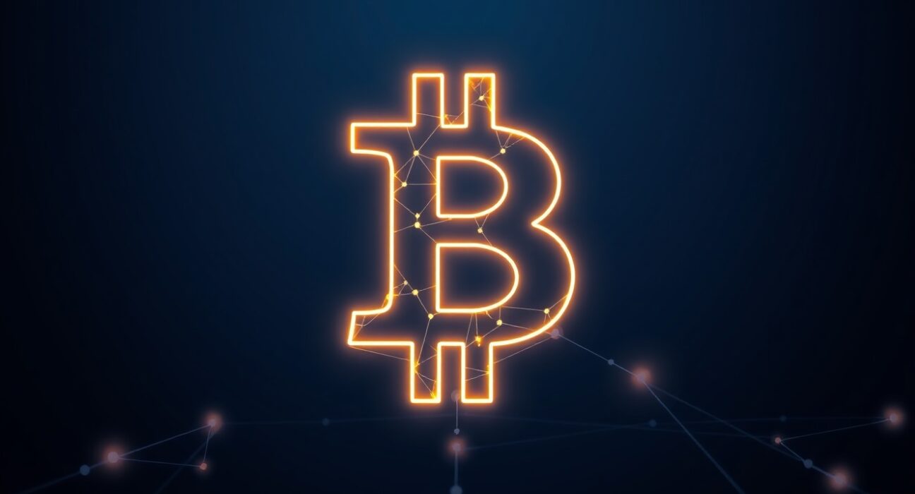 Visualization of heightened Bitcoin network activity and transaction volume surge.