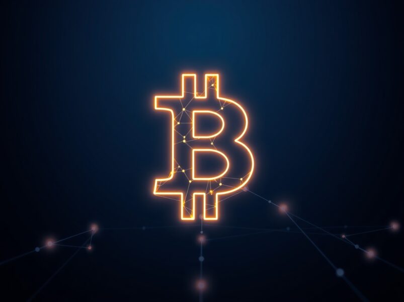 Visualization of heightened Bitcoin network activity and transaction volume surge.