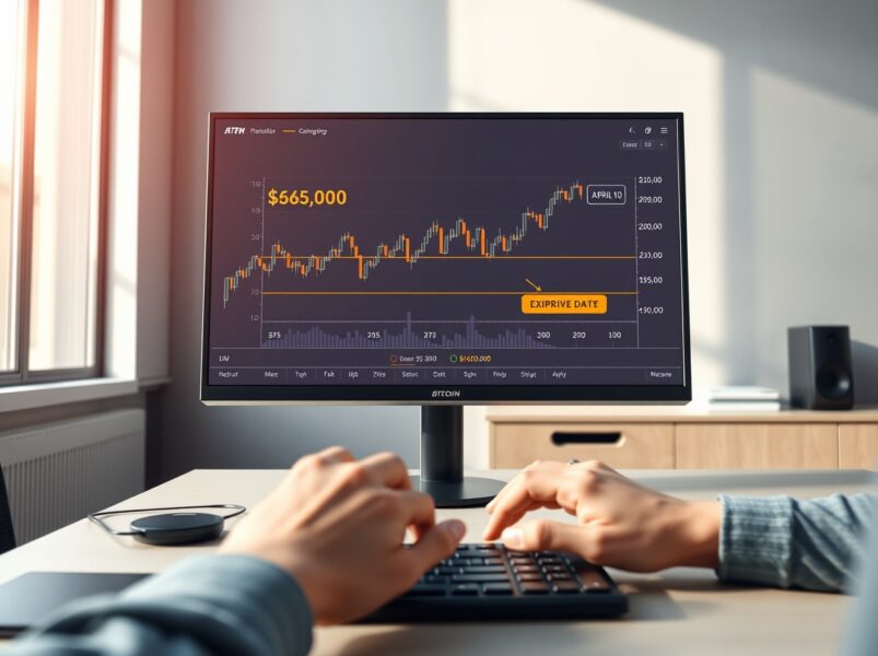 Professional analysis of Bitcoin options expiry showing a trading chart with a $69,000 price point.