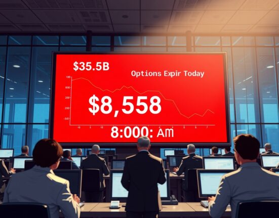 Bitcoin options expiry $8.5B on Deribit exchange with max pain price $72,000 and countdown timer