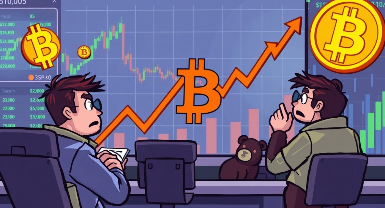 Bitcoin options market showing bearish sentiment with traders monitoring falling prices