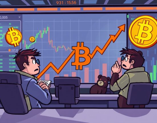 Bitcoin options market showing bearish sentiment with traders monitoring falling prices