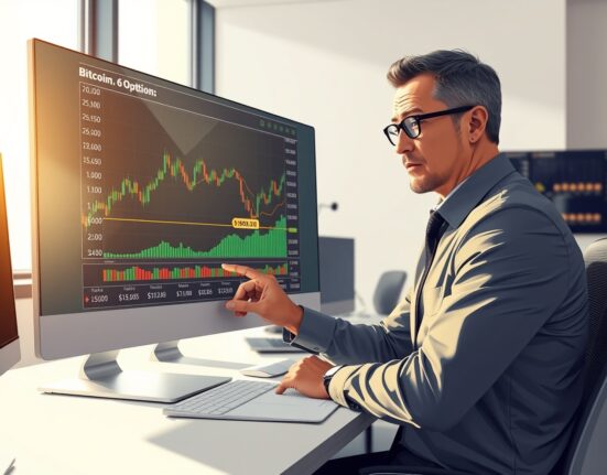 Professional trader analyzing Bitcoin options data predicting an $80,000 price target.