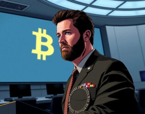 U.S. Defense Secretary Hegseth discusses Bitcoin as a tool for power projection in a secure briefing room.