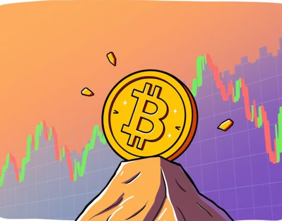 Cartoon showing a significant Bitcoin price fall, symbolizing the recent market decline and cryptocurrency volatility.